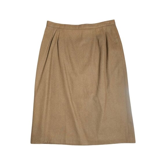 Vintage Cafe Brown Wool Midi Skirt - Picture 1 of 10